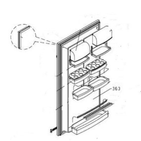 Porte complète réfrigérateur AIRLUX F31C - RC26A
