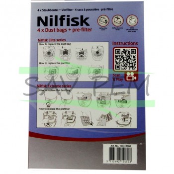 Sacs microfibre d'origine aspirateurs NILFISK Extreme