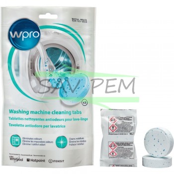 Tablettes nettoyantes WPRO pour lave-linge