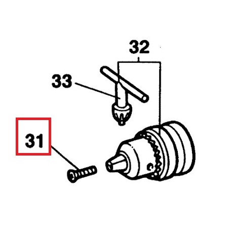 Vis 945013-00 fixation mandrin perceuse BLACK & DECKER KD250RE