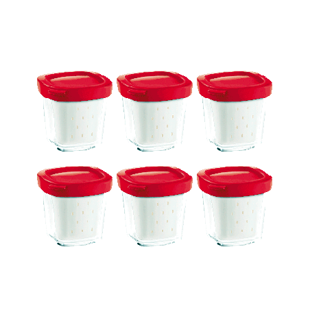 Lot de 6 pots pour yahourtieres SEB Delices / Multi Delices  / XF100501
