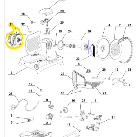 Moteur pour trancheuse MAGIMIX T250 (11656)