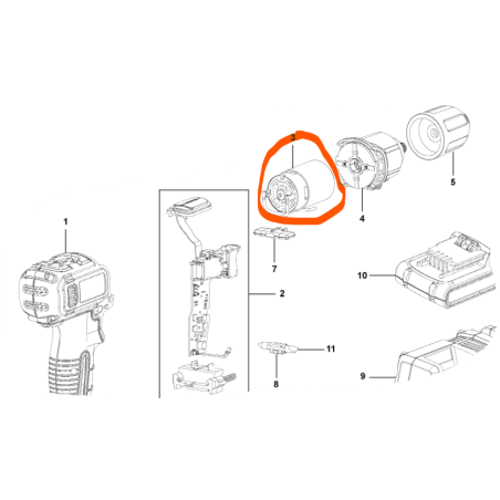 Moteur visseuses sans fil BLACK & DECKER ASD14 - ASD18