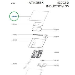 Verre ZA16228/0 pour table de cuisson induction AIRLUX ATI42BBK