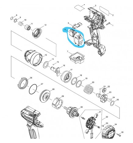 Interrupteur Pour Clef Choc Makita Dtd