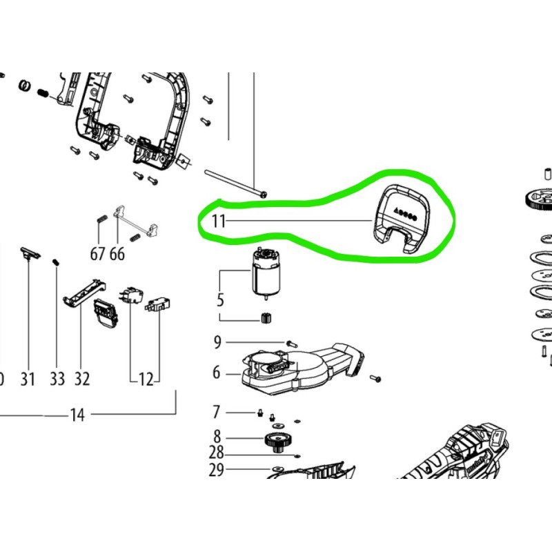 Carter de protection taille-haies METABO HS18LTX45 - HS18LTX65