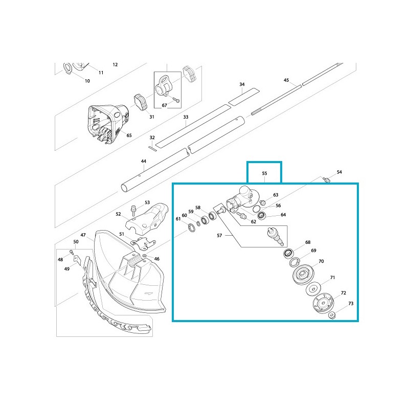Renvoi d'angle pour débroussailleuse MAKITA / DOLMAR EBH341L  / MS4300.4U
