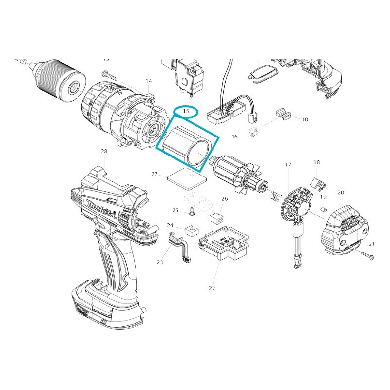 Inducteur pour perceuses / visseuses MAKITA BDF458 - DHP458
