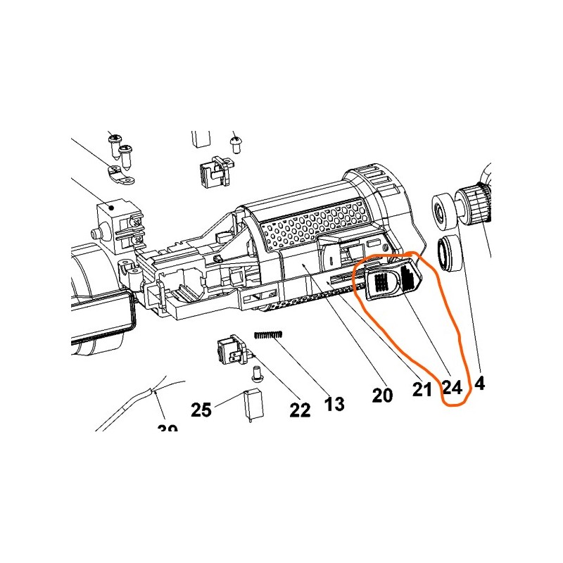 Bouton marche / arret meuleuses BLACK & DECKER BEG210 / BEG220